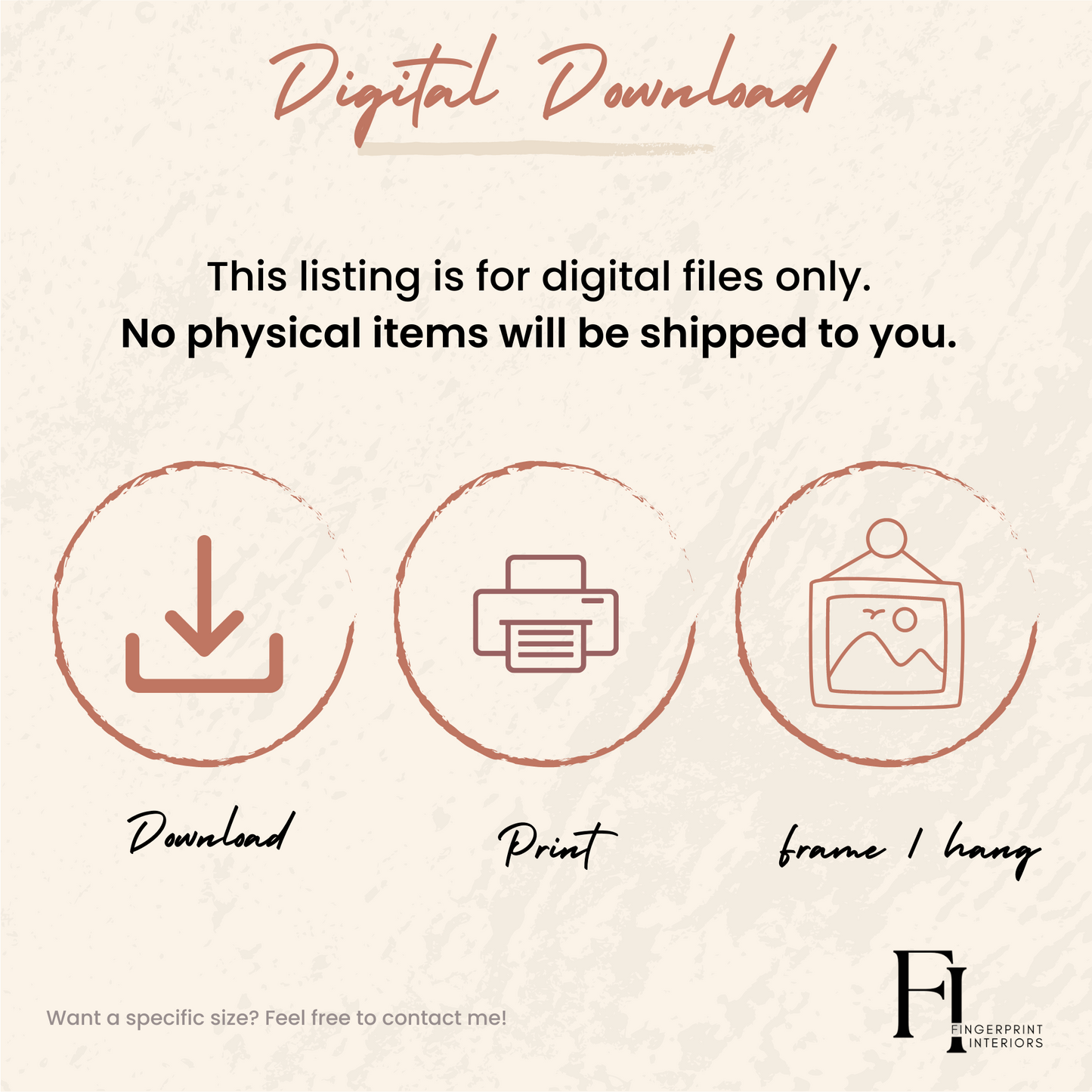 digital download print frame I control my emotions quote