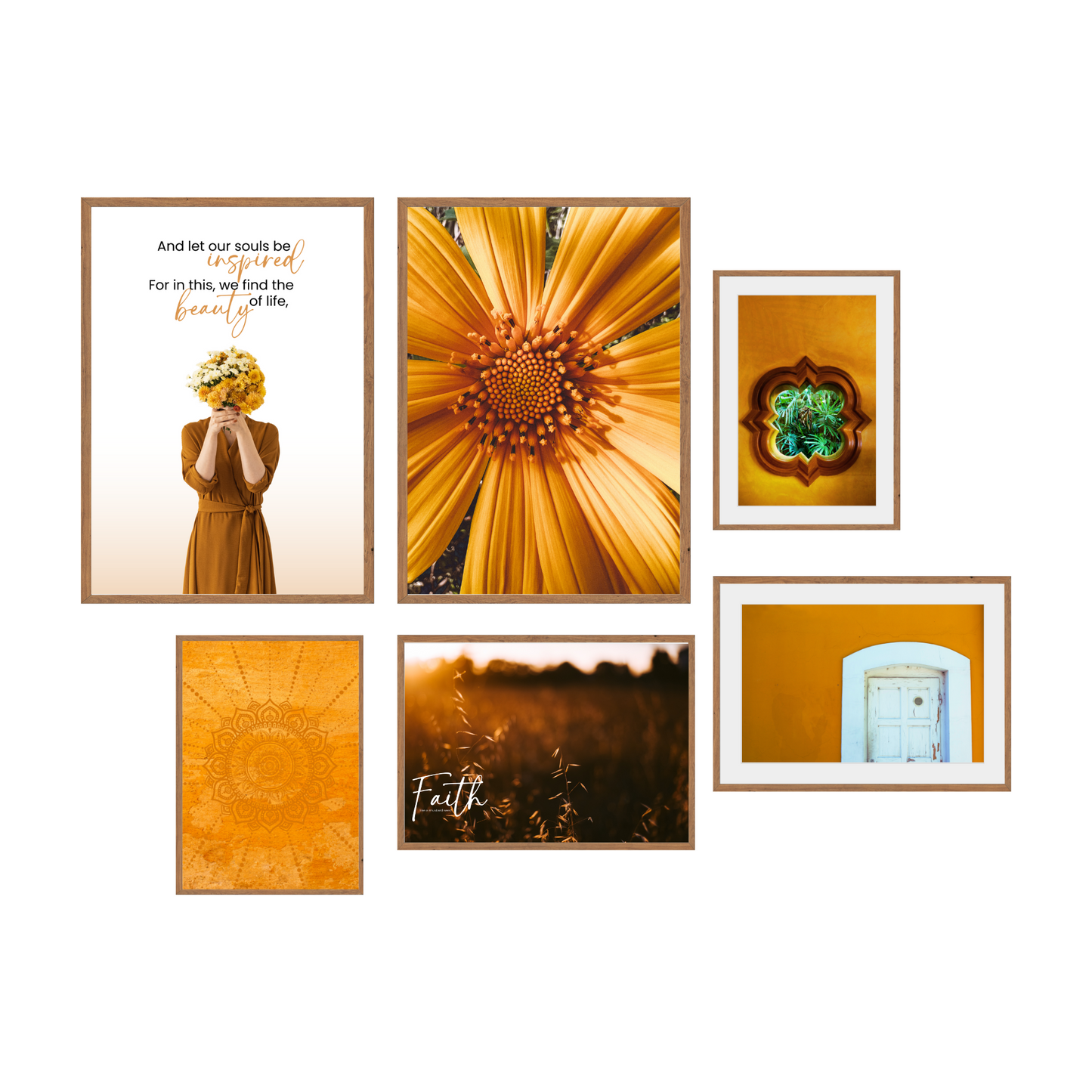 Golden Blooms Art Collection - Sun-Kissed Yellow Floral Prints