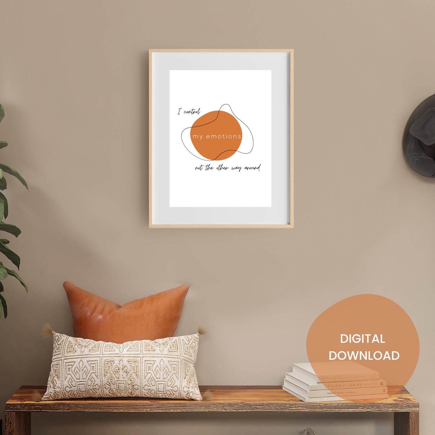 positive quotes for home office or bedroom I control my emotions quote