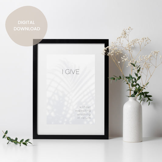 I give printable poster