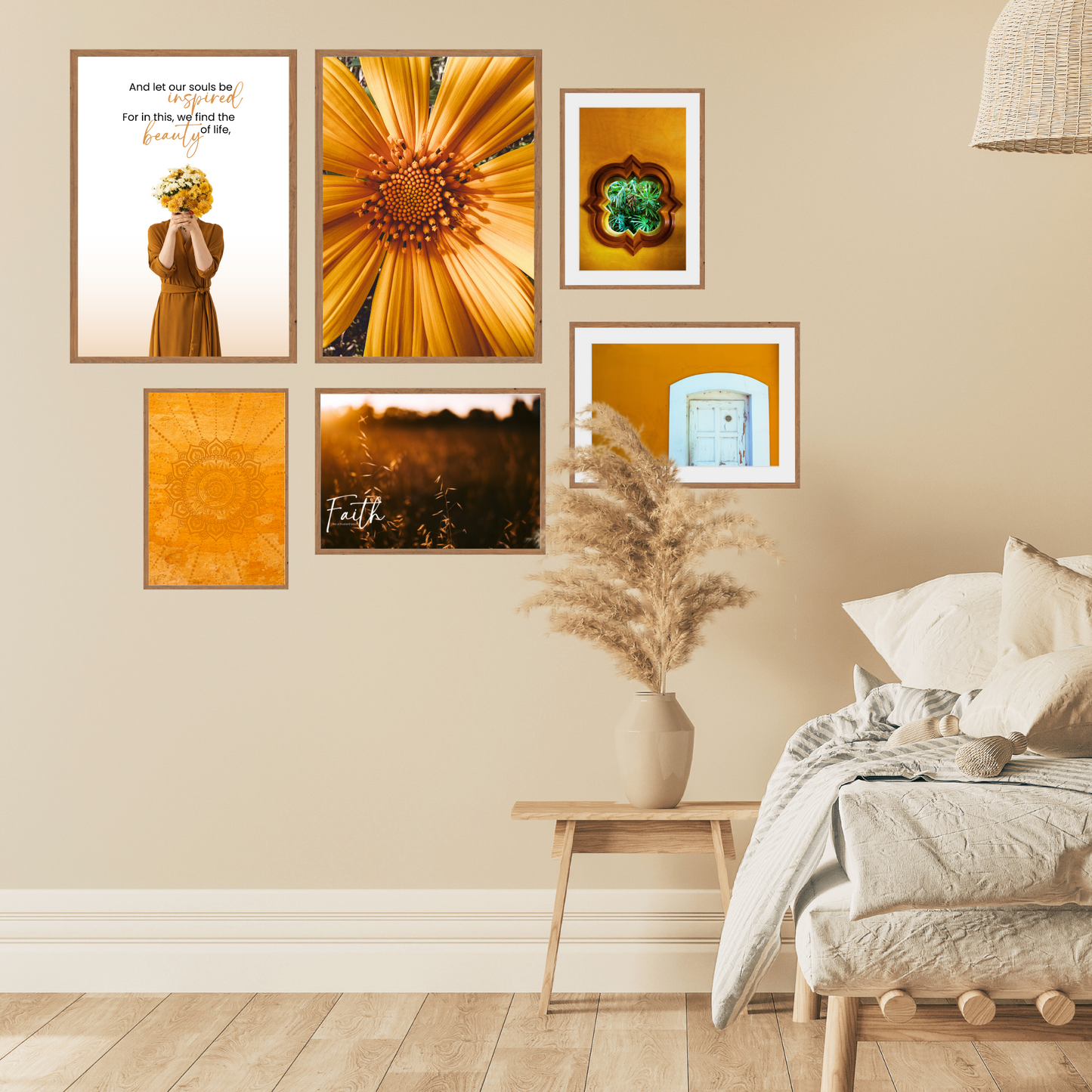 Golden Blooms Art Collection - Sun-Kissed Yellow Floral Prints