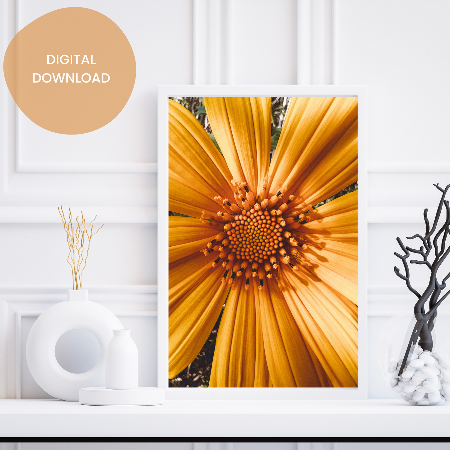 Golden Splendor: A Vibrant Yellow Flower - Printable Wall Art