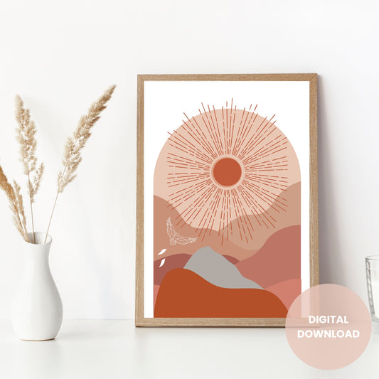 Chasing sunsets inspirational modern art download