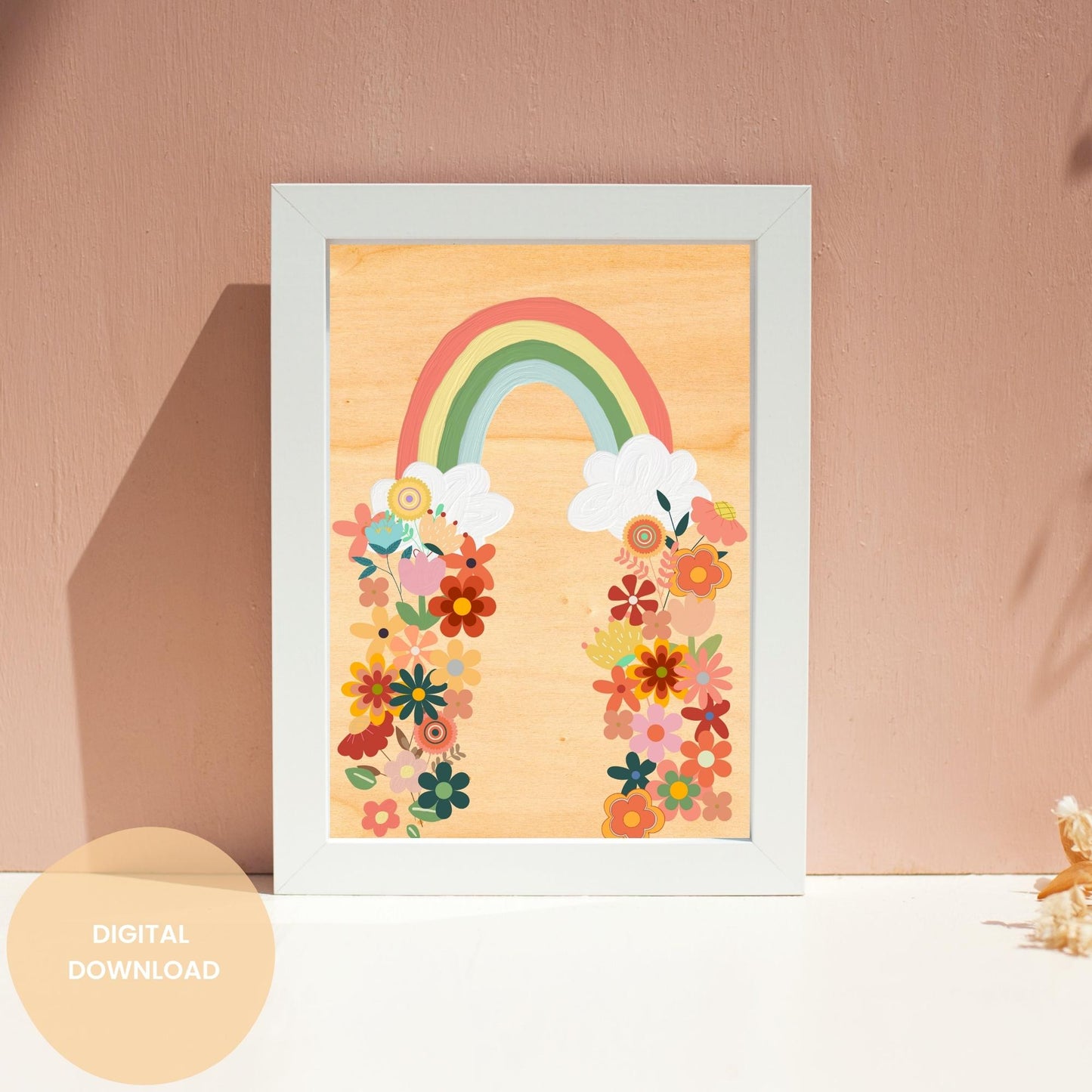 Floral Rainbow Blast - Retro College Life Art | Dorm Room Poster