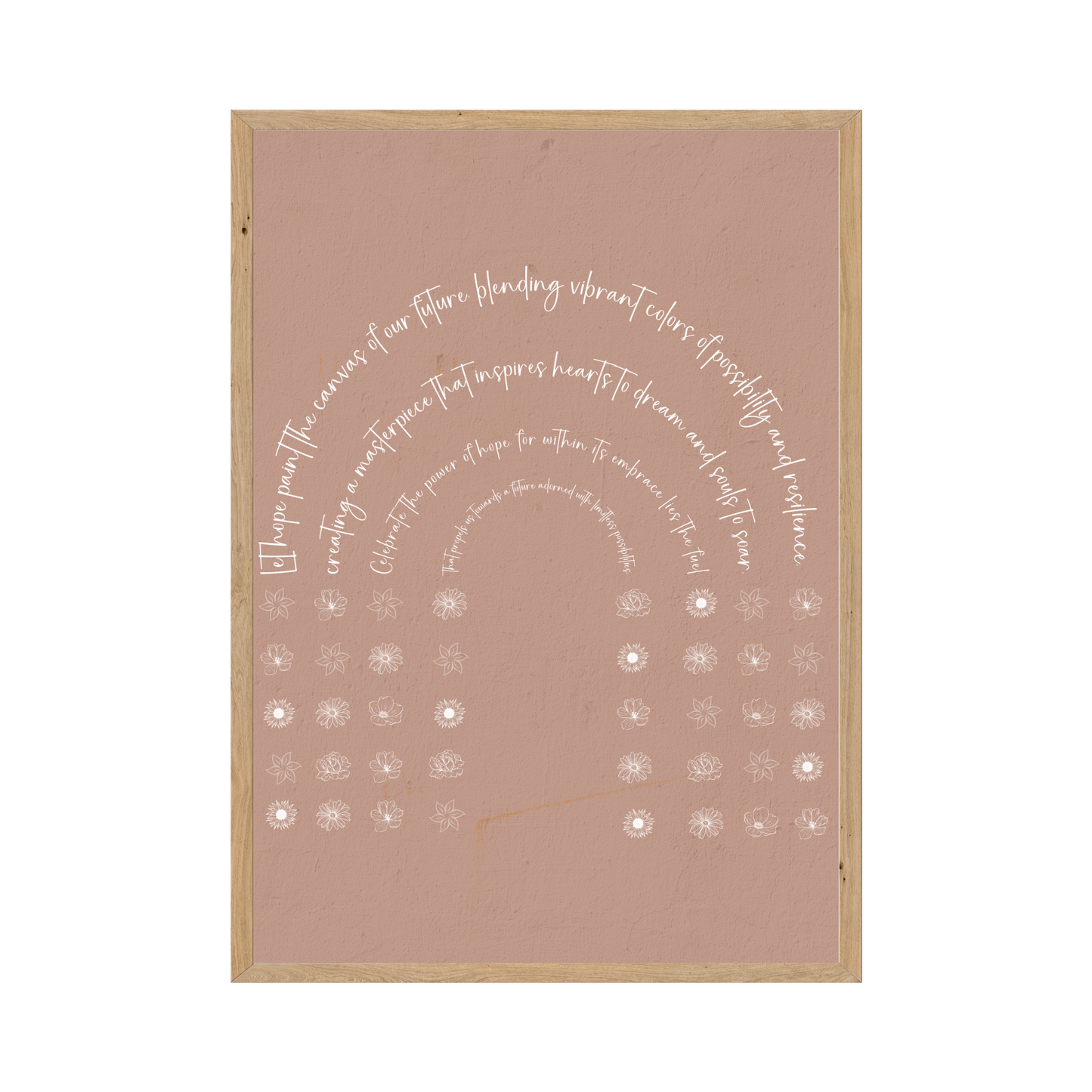Hopeful Blooms - Pink Rainbow of Quotes Wall Collage Poster