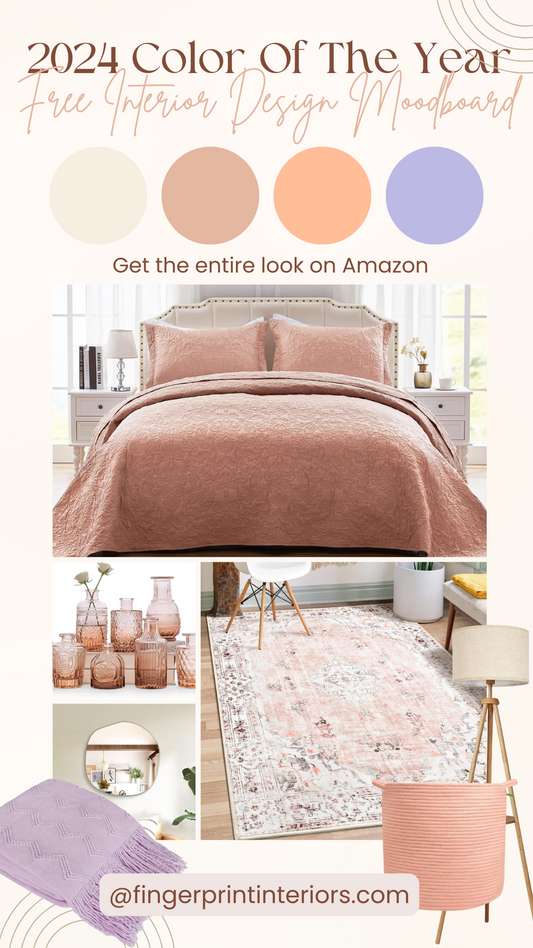 Amazon Finds for Peach Bedrooms: Free Interior Design Mood Board!