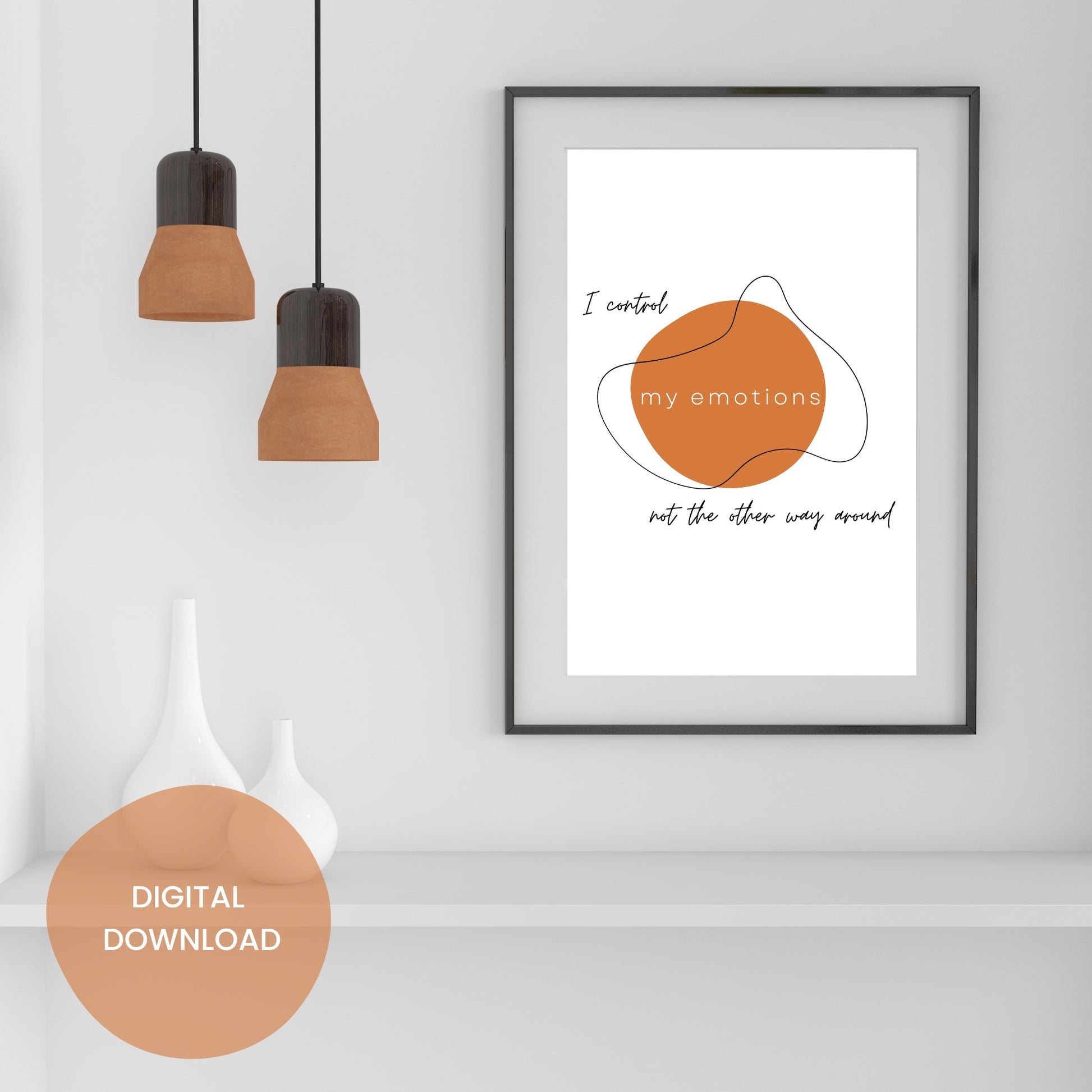 inspirational quotes printable art I control my emotions quote