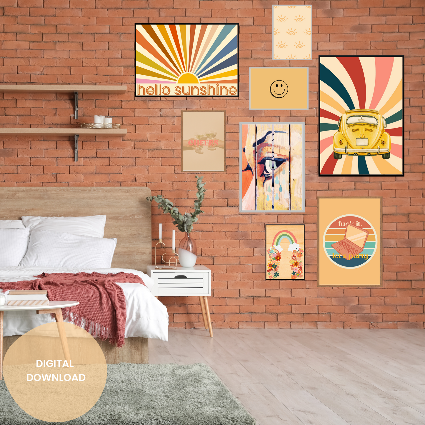 Spiral Beetle Joyride - Retro College Life Art | Dorm Room Poster