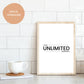 Unlimited Abundance Powerful Motivational Quote - Printable Wall Art