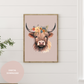 Floral Crowned Bull - Artful Watercolor Wall Collage Poster