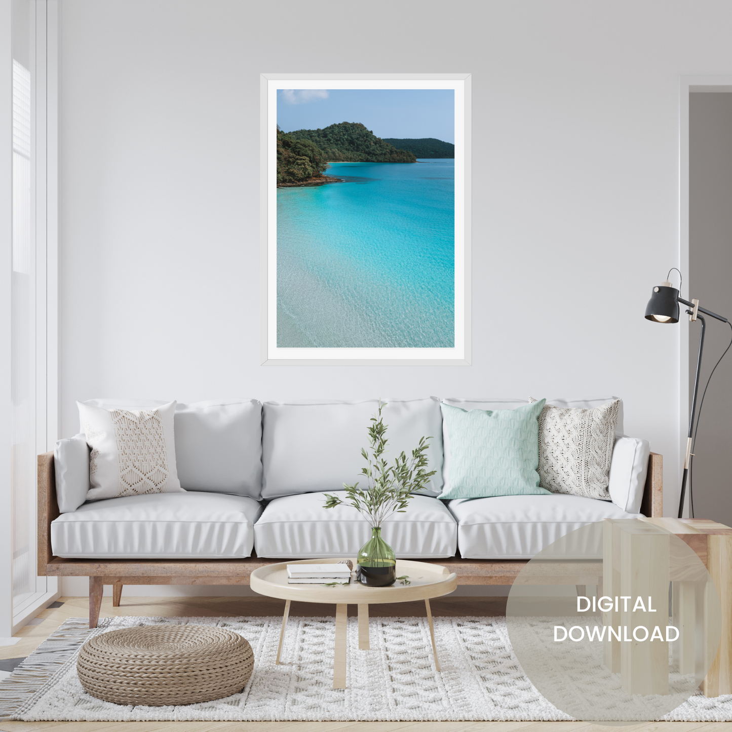 Whispers of the Ocean: Printable Art - Captivating Hues of Blue in Thailand