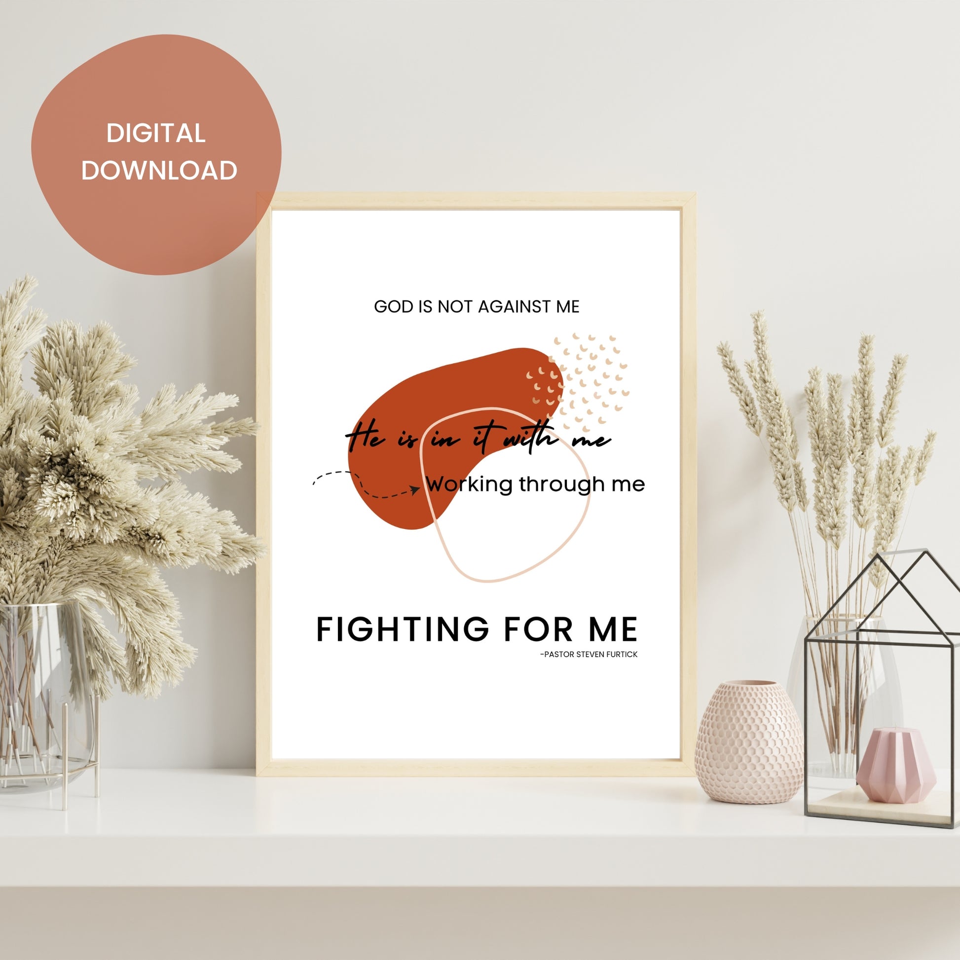 God is with Me Spiritual Poster - Printable Download