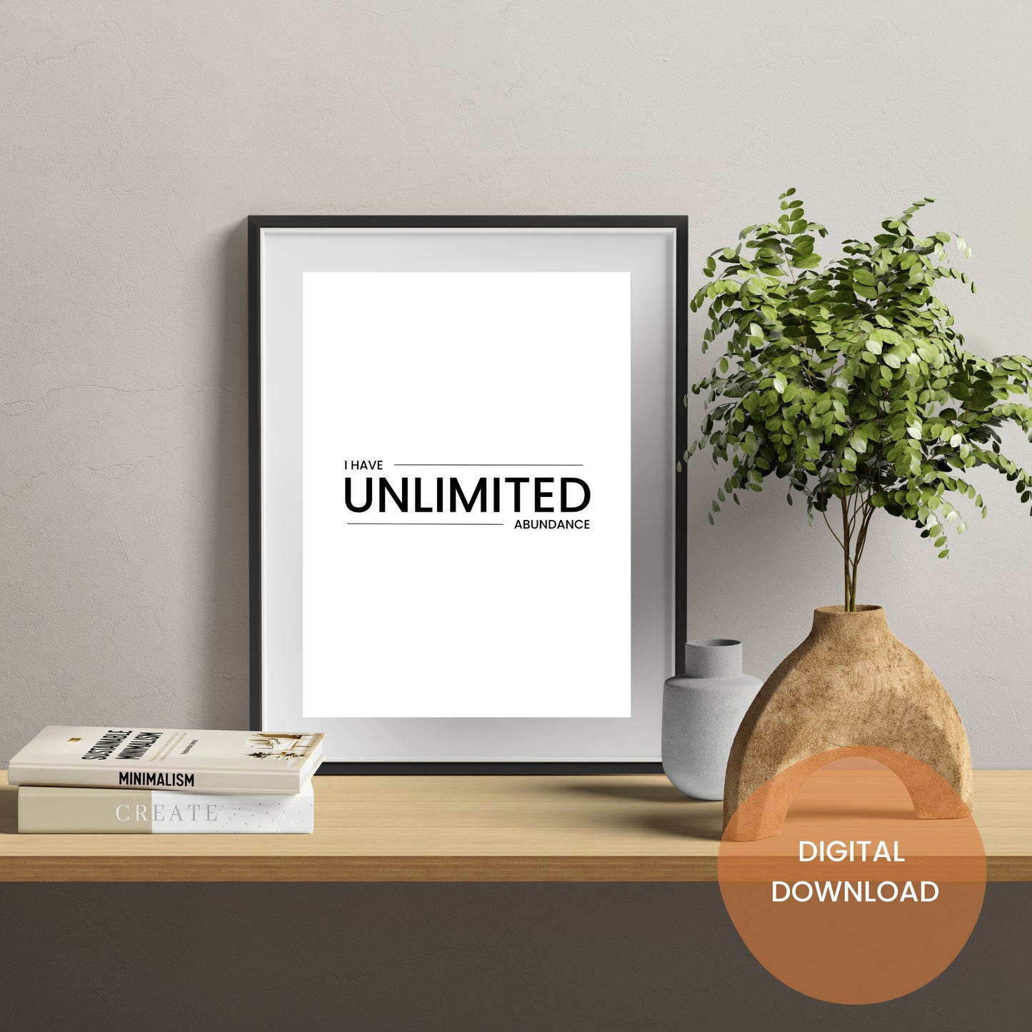 Unlimited Abundance Powerful Motivational Quote - Printable Wall Art