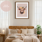 Floral Crowned Bull - Artful Watercolor Wall Collage Poster