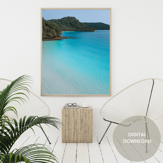 Whispers of the Ocean: Printable Art - Captivating Hues of Blue in Thailand