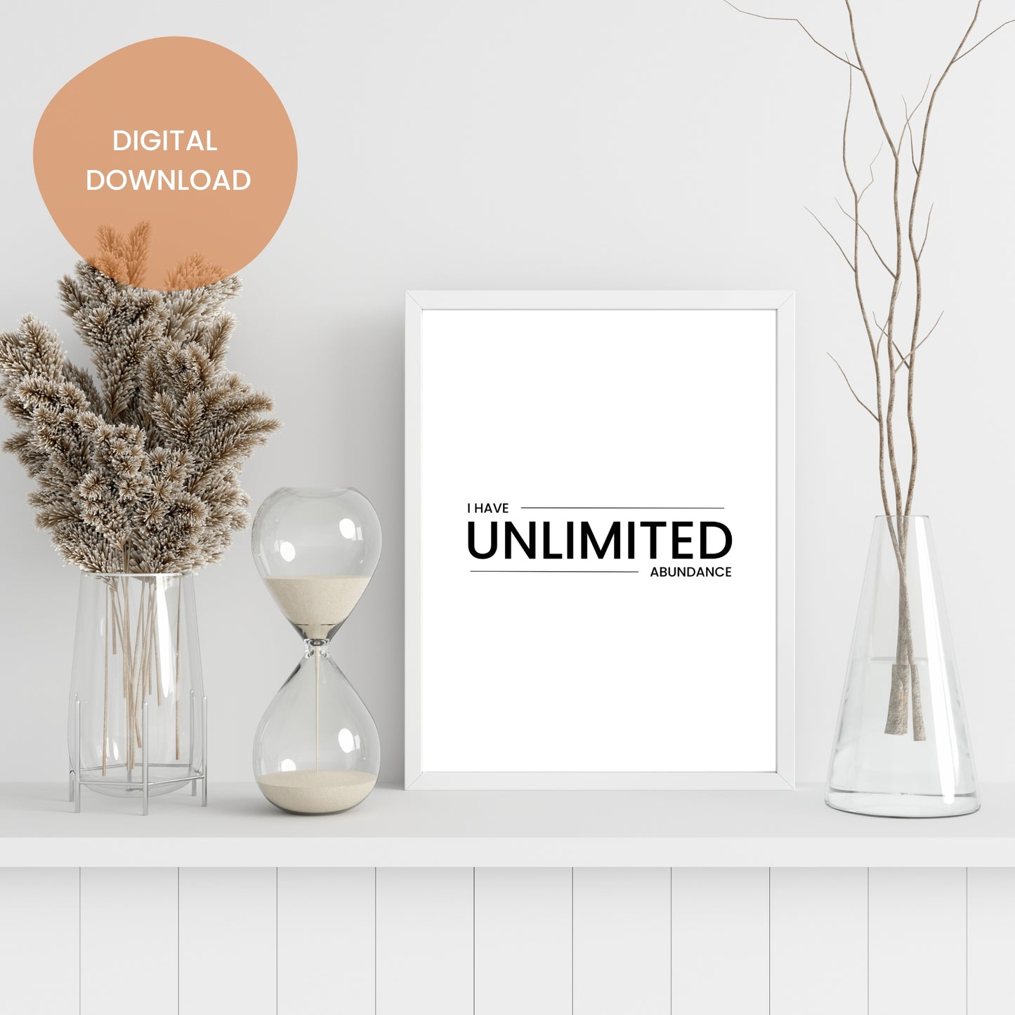 Unlimited Abundance Powerful Motivational Quote - Printable Wall Art