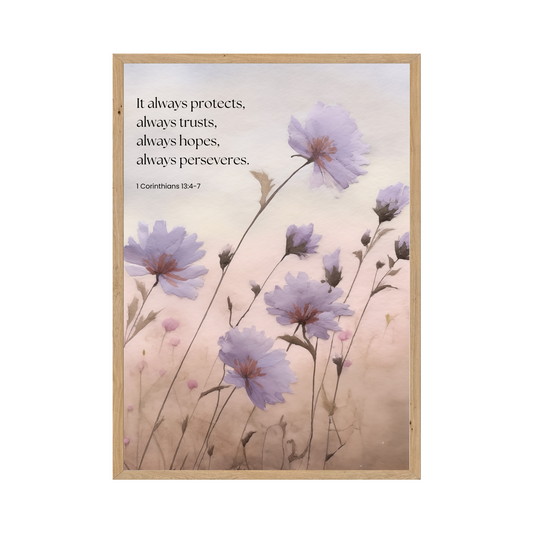 Elegant floral artwork emphasizing God’s enduring love and faithfulness from Psalm 100:5.