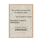 Bold text art with an abstract pattern, emphasizing a focus on eternal values from 2 Corinthians 4:16-18.