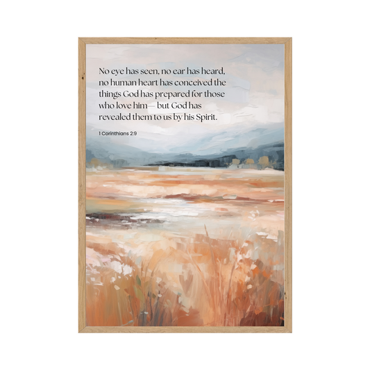 1 Corinthians 2:9 - No eye has seen, no ear has heard. Scenic landscape art.