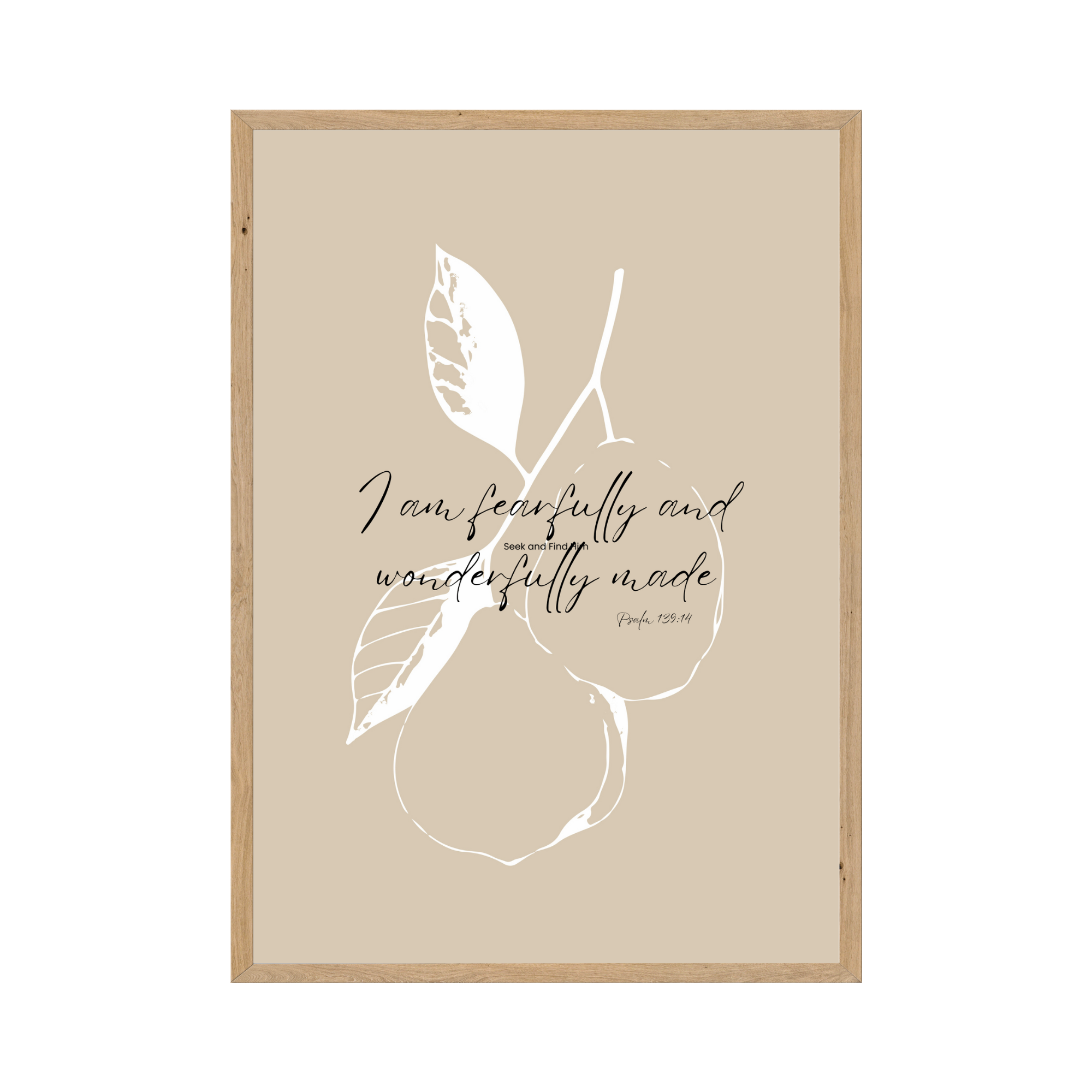 Psalm 139:14 - Fearfully and wonderfully made. Minimalist fruit design.