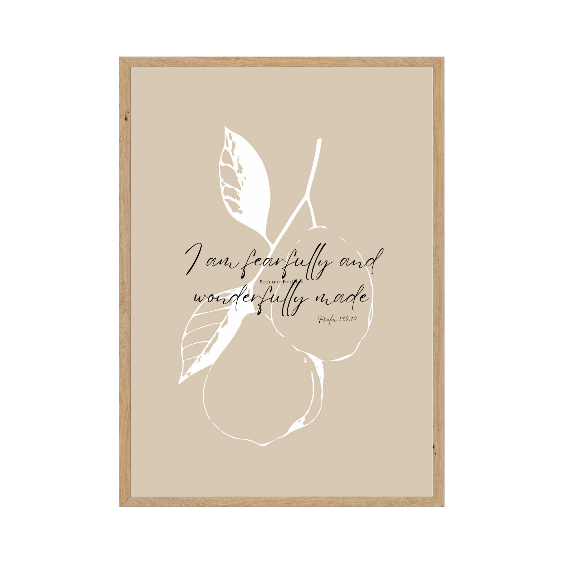 Psalm 139:14 - Fearfully and wonderfully made. Minimalist fruit design.