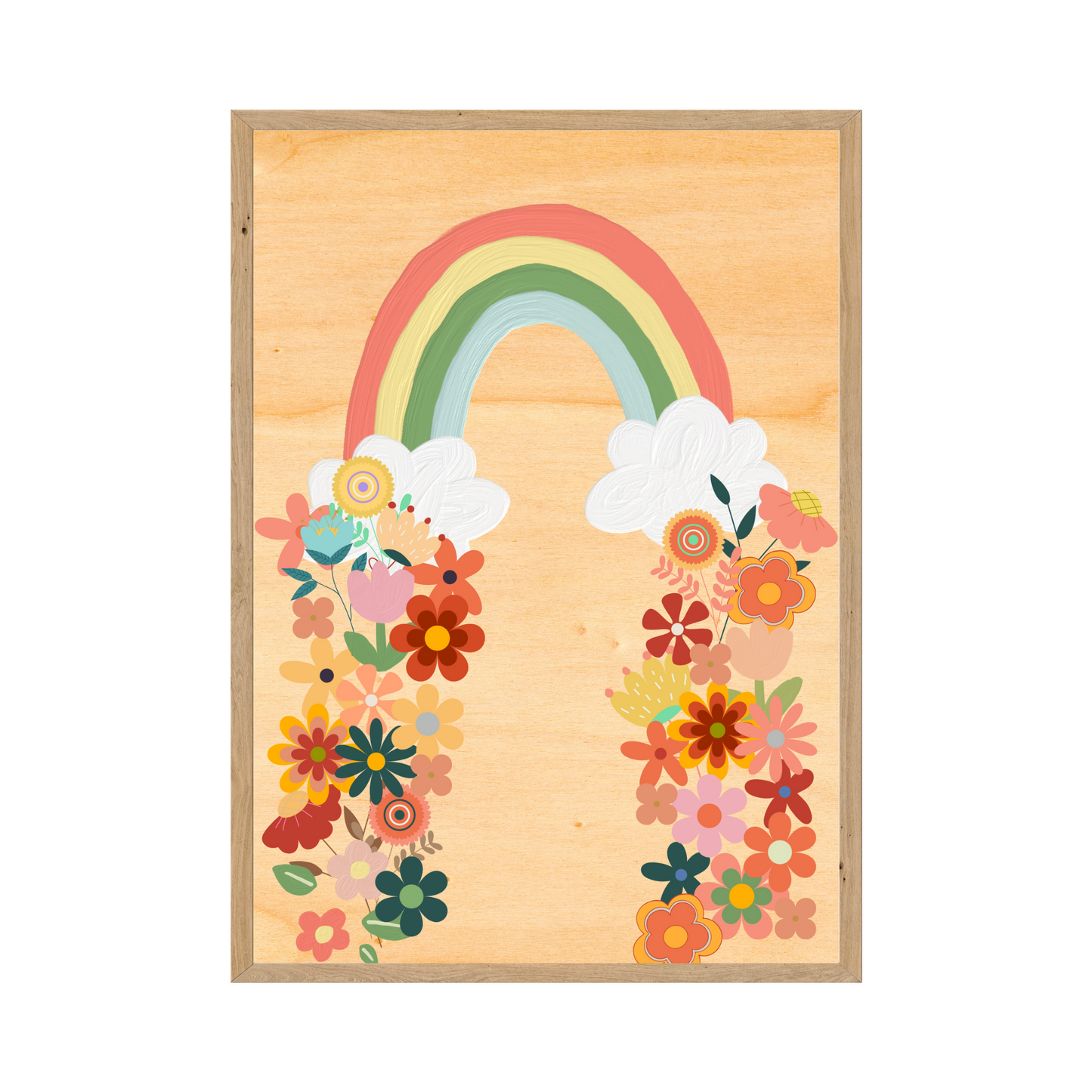 Floral Rainbow Blast - Retro College Life Art | Dorm Room Poster