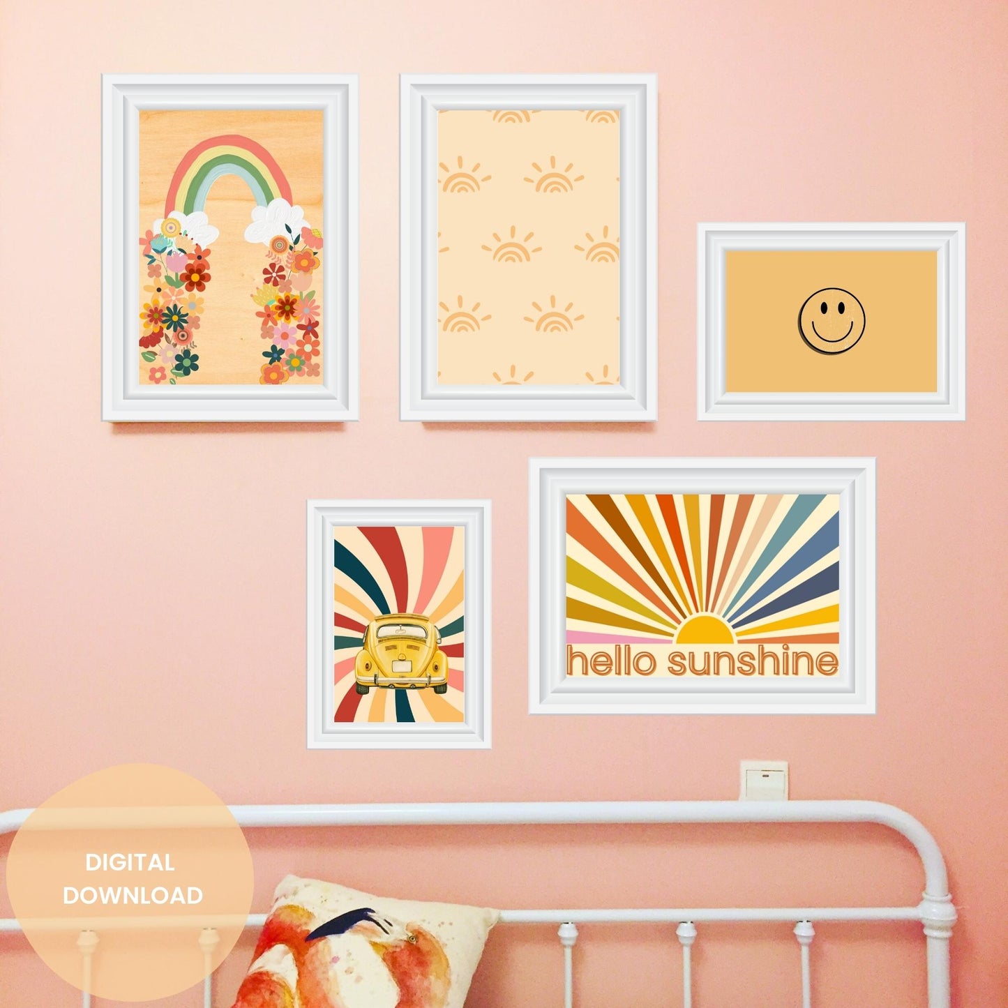 Hello Sunshine Rays - Retro College Life Art | Dorm Room Poster