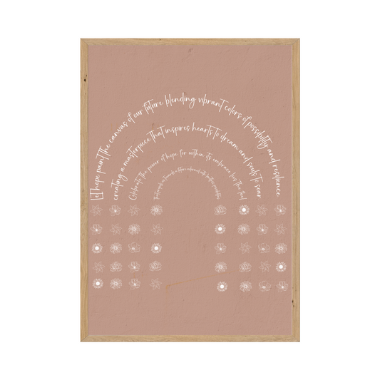 Hopeful Blooms - Pink Rainbow of Quotes Wall Collage Poster