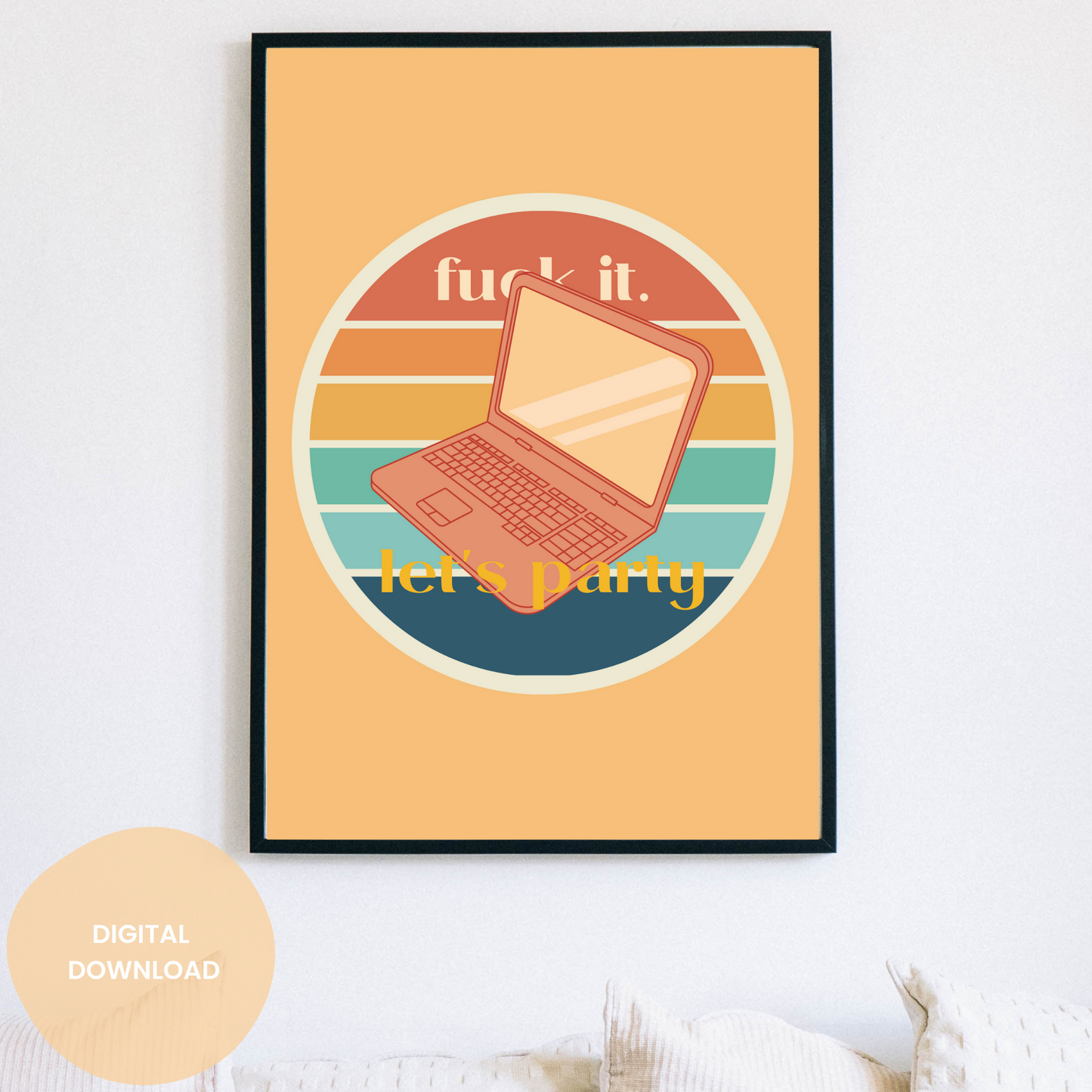 Party Rebellion - Retro College Life Art | Dorm Room Poster