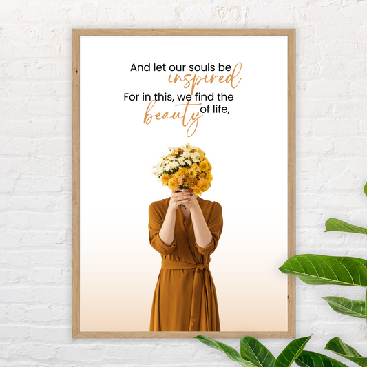 Seenity in Blooms Art Printable of a Woman with Flowers