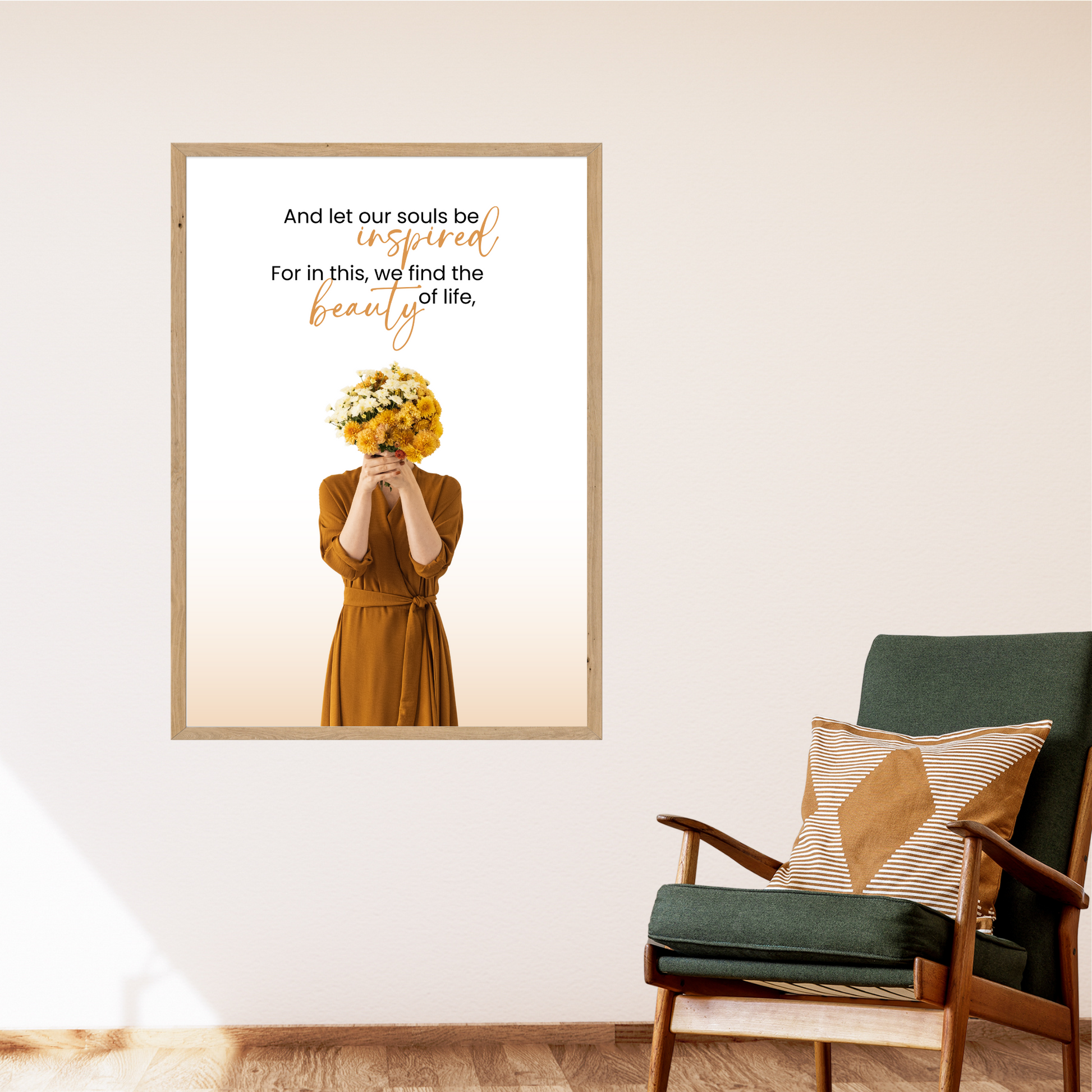  Art Printable of a Woman with Flowers in Reading Area
