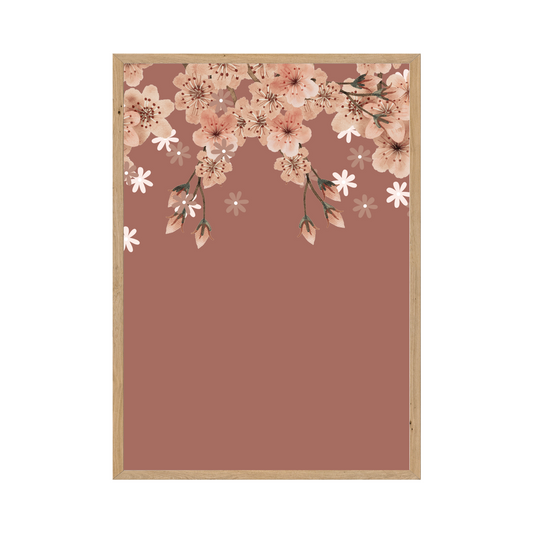 Shades of Pink Falling Blossoms Tree Wall Collage Poster - Whimsical Nature Display