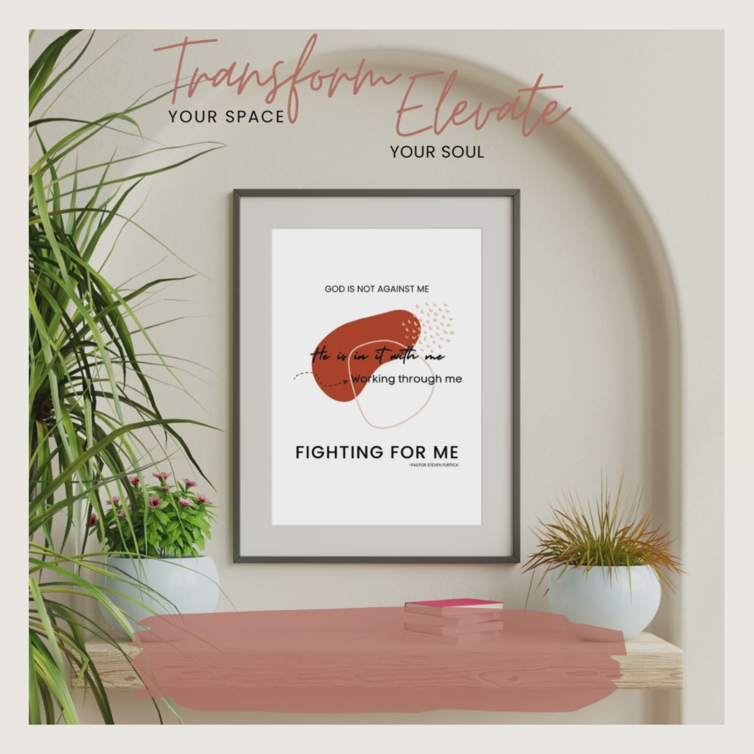 God is with Me Spiritual Poster - Printable Download Brand video of Fingerprint Interiors Art